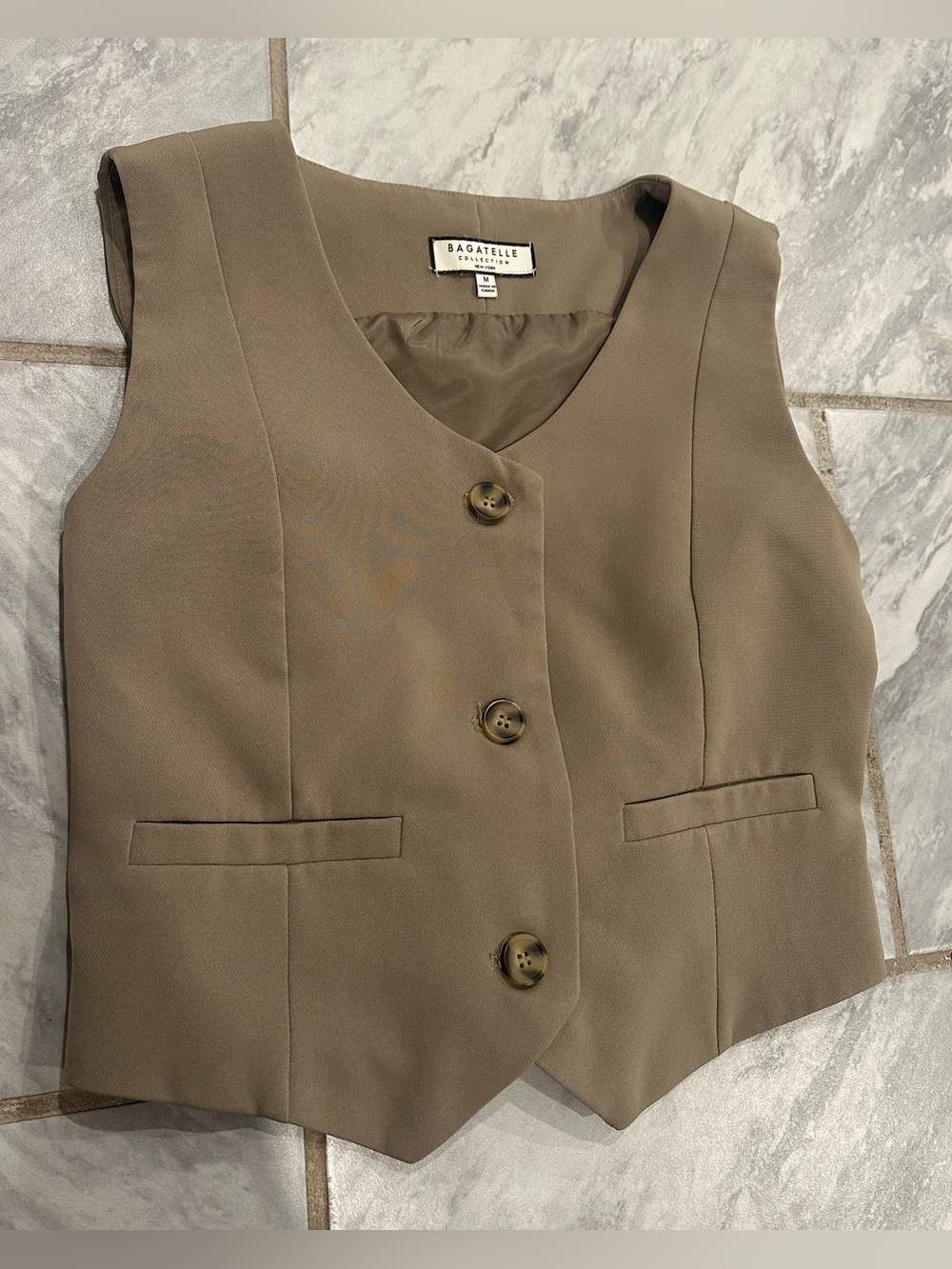 Bagatelle Collection New York Womens Brown Vest Size M